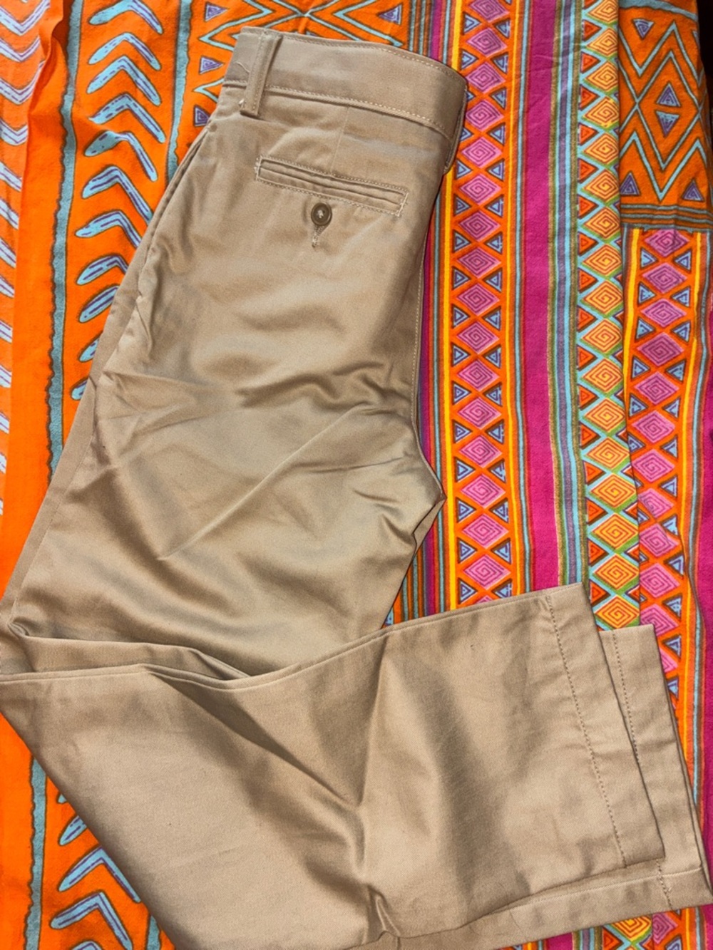 Lands' End Boys' Khaki Straight-Leg Pants